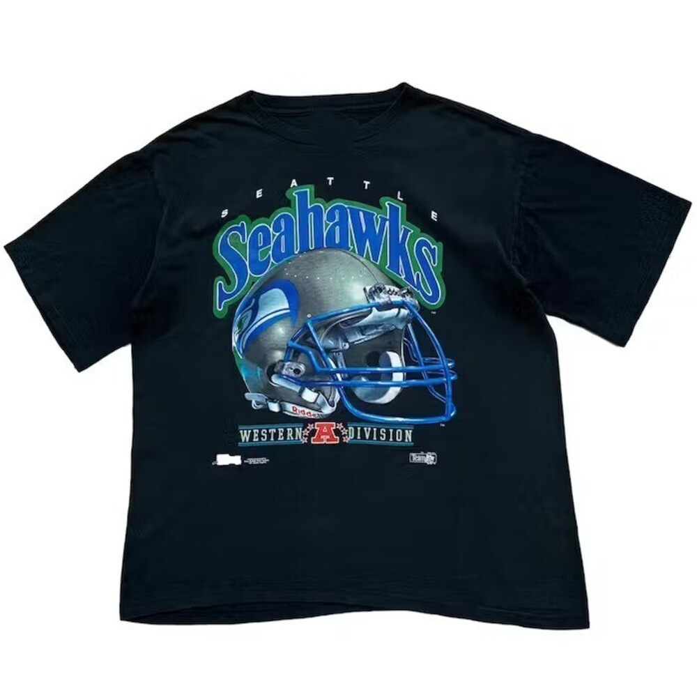90s NFL Seattle Seahawks 1991-1992 HELMET  T-shirt